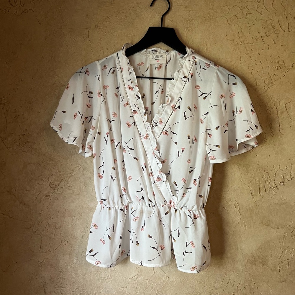 White Floral Top